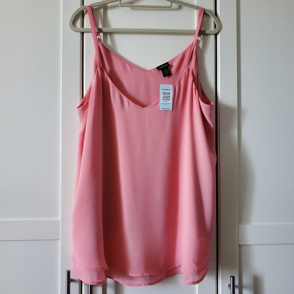 Torrid Pink Chiffon 2fer Cami